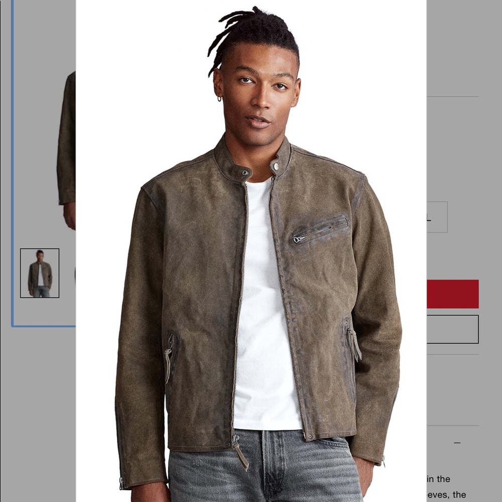 Polo Ralph Lauren Men's Suede Leather Café Racer Jacket NWT